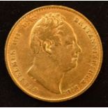 King William IV, Sovereign, 1837, Second bust r. R. crowned shield, edge milled, gold, weight 7.