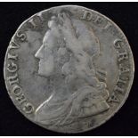 King George II, Shilling, 1734, Young laureate and draped bust l. R. Roses and plumes in angles,