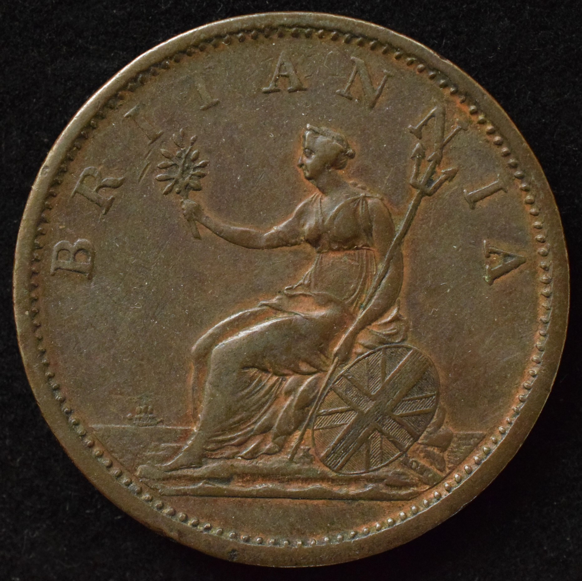 King George III, Penny, 1807, Fourth Issue - Soho Mint, Birmingham, Shorter haired laureate and - Image 2 of 2