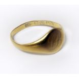 22ct gold signet ring, 2.9g Condition reports are not available for our Interiors Sale.