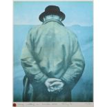 After Harold Riley (1934-), "Lowry walking on Swinton Moss", signed, titled and dated '70 in
