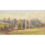 Frank Gresley (1885-1936), "Dale Abbey, Derbyshire", signed, watercolour, 21 x 37.5cm, 8.25 x 14.