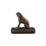 A 19th century bronze of a foxhound after P. J Mene. 23 x 21 cm. For a condition report please visit