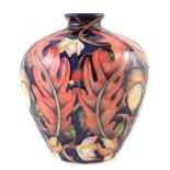 Moorcroft vase, decorated with an acorn design after Emma Bossons No. 43/250, marked as a second,