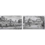 Albin Trowski (1919-2012), "Wright's Almshouses, Nantwich", both signed and dated '89, a pair, ink