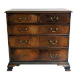 George III mahogany chest of two short and three long drawers graduated drawers, rectangular top