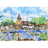 Brian Dobson, 20th century, "Wivenhoe, Essex", signed, titled on verso, watercolour, 53.5 x 75cm, 21