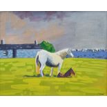 Paul Greer, 20th century, "Horse and Foal", signed, titled and dated 2014 on artist's label verso,