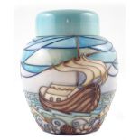 Moorcroft Winds of Change ginger jar , designed by Rachel Bishop (2) 15cm high For a condition