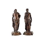 A pair of 19th century patinated bronze figures of William Shakespeare and Sir Walter Raleigh. 39