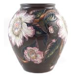 Moorcroft vase, decorated with Gustavia Augusta pattern after Debbie Hancock, marked as a second,
