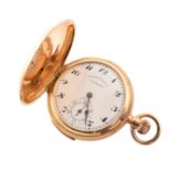 18ct gold minute repeater full Hunter pocket watch , marked to dial Meridian Watch Co Ladysmith,