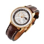 Gent's Breitling Limited Edition Montbrilliant Olympus 18ct rose gold Moonphase watch, white
