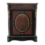 Victorian ebonised pier cabinet, decorated all over with boulle panels and cast brass mounts, single