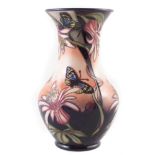 Moorcroft Long Wing vase, designed by Sian Leeper, marked as a second, 23cm high For a condition