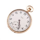 Rolex 9ct gold small pocket watch marked to dial 'Pidduck Hanley', movement stamped 'Rolex 15