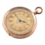 Ladies 14ct gold small pocket/fob watch , 15 jewel movement, no. 95453, case size 37mm.