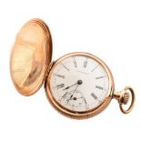Waltham 14ct gold lady's full Hunter pocket watch , steel movement stamped '10347404', case size