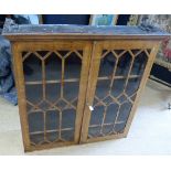 19th century two door walnut bookcase top 98cm wide Condition reports are not available for our