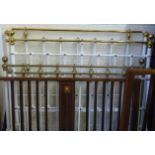 4 x 4'6" brass and iron headboard (converted for use on a divan) and an Edwardian mahogany and