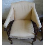 Edwardian mahogany fireside chairs on cabriole legs Condition reports are not available for our