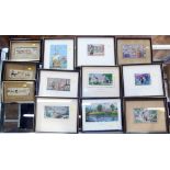 Quantity of various framed stevengraphs and Macclesfield silks. Condition reports are not