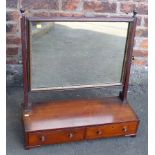 19th century mahogany swing-frame toilet mirror with drawer to base. Condition reports are not