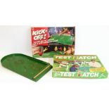Kick-off board game, test match boxed game and pin ball game Condition reports are not available for