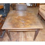 Edwardian oak wind-out table complete with leaf and winder Condition reports are not available for