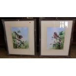 A pair of watercolours depicting chaffinches by David A. Finney (2).