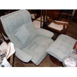 Stressless style chair and stool. Condition reports are not available for our Interiors Sales.