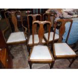 Four oak Queen Anne style dining chairs and one carver (5) Condition reports are not available for