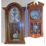 Two American style wall clocks with Westminster chimes Condition reports are not available for our