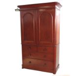 A 19th century mahogany press cupboard,