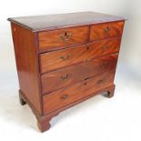 A 19th century mahogany chest of two short drawers over three graduated long drawers,