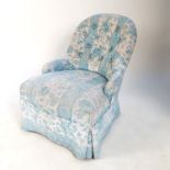 A small child's button back chair, height approximately 23.