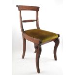 A set of four Regency style rope back dining chairs,