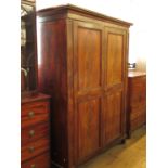 A 19th century mahogany wardrobe,