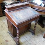 A 19th century mahogany Davenport, with rising lid,