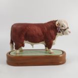 A Royal Worcester limited edition model, Hereford Bull,