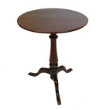 A 19th century mahogany circular occasional table, raised on a tripod support, diameter 20.