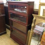 A four section mahogany Globe Wernicke bookcase, width 34ins,