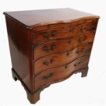 A Georgian design mahogany serpentine fronted chest,