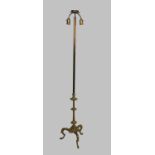 A gilt standard lamp,