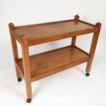 A Robert Thompson of Kilburn "Mouseman" light oak tea trolley,