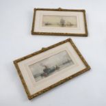 After F J Aldridge, pair of colour prints, marine scenes,