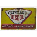 A large enamel sign, advertising Cleveland Discol Alcohol,