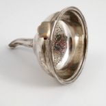 An 18th century Irish silver wine funnel, engraved with a crest, Dublin 1791, maker William Bond,