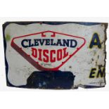 A large enamel sign, advertising Cleveland Discol Alcohol,