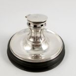 A silver novelty capstan inkwell, formed as a lighthouse,